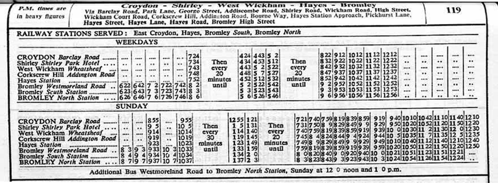 March 1940 full timetable