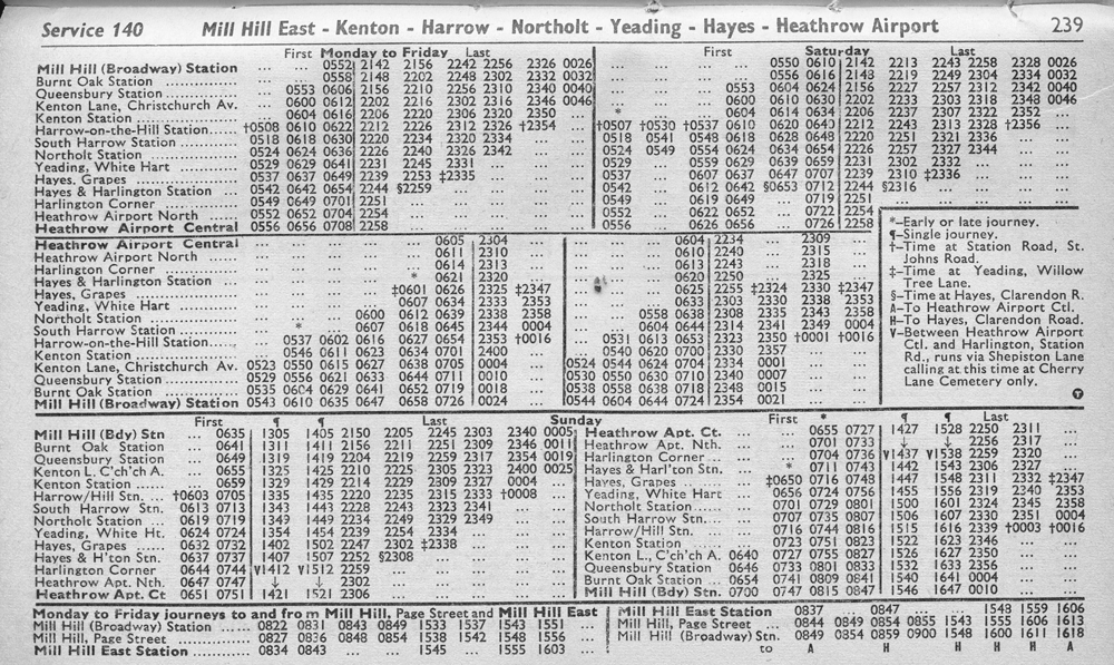June 1972 firat and last timesbut also shows Cherry Lane journeys