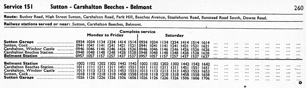 January 1971 full timetable