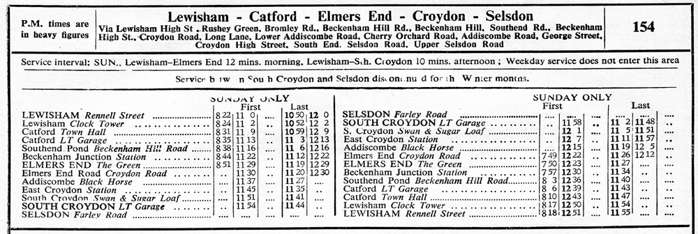 Sunday first and last times December 1937