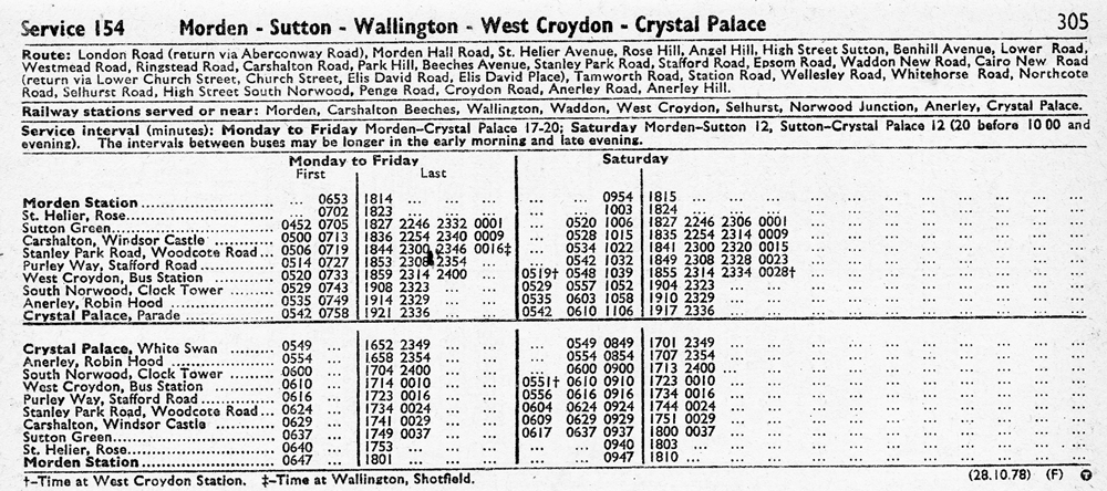 October 1978 first and last times