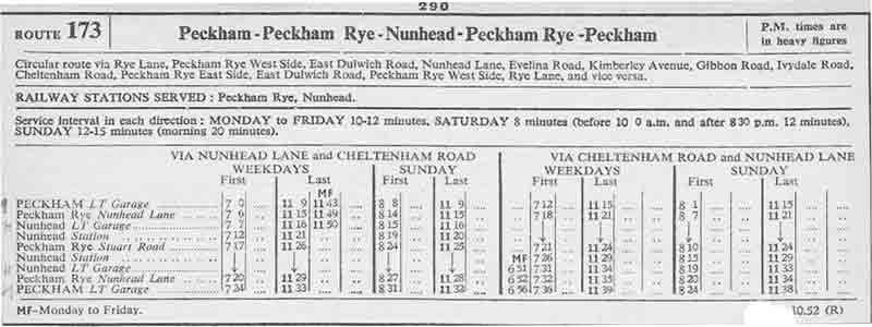 London Bus Route 173
