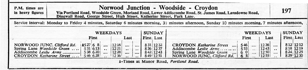 December 1937 first and last buses