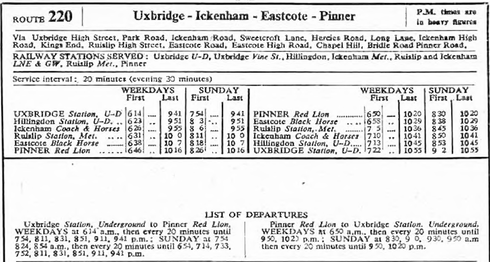 March 1944 firstand last times