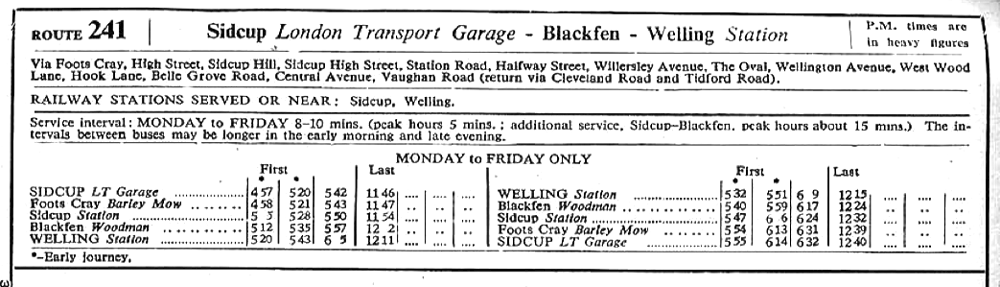 Nov 1958 first and last times