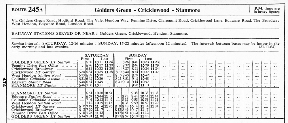 November 1964 first and last times
