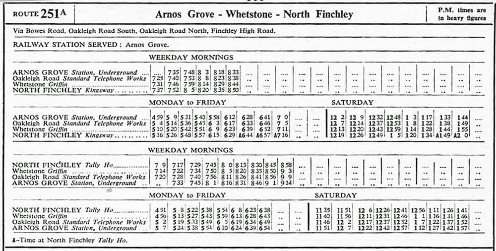 October 1946 timetable