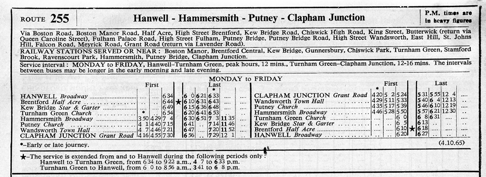 October 1965 first and last times
