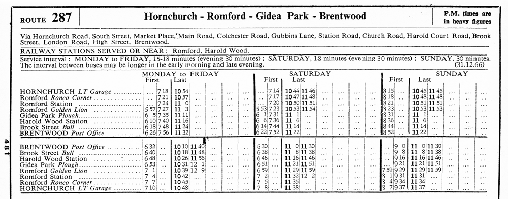 Jan 1967 first and last times