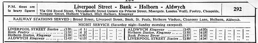 March 1940 timetable