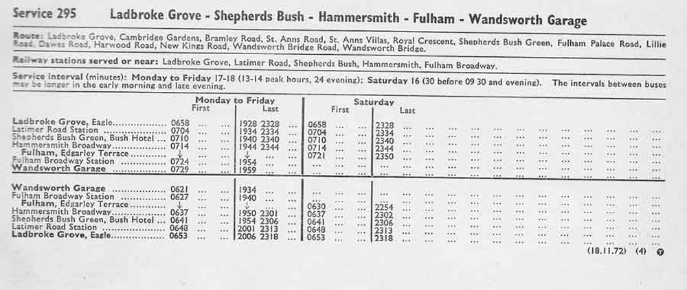 November 1972 first and last times