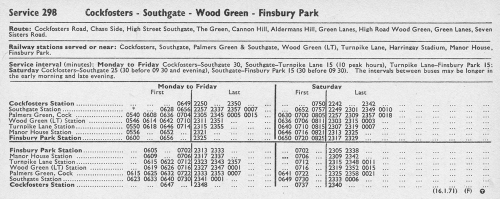 Jan1971 first and last times