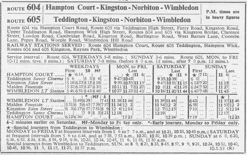 May 1953 first and last times