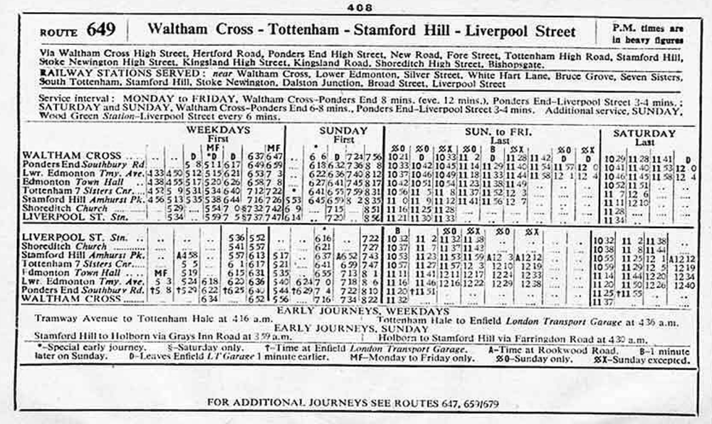 First and last buses May 1951