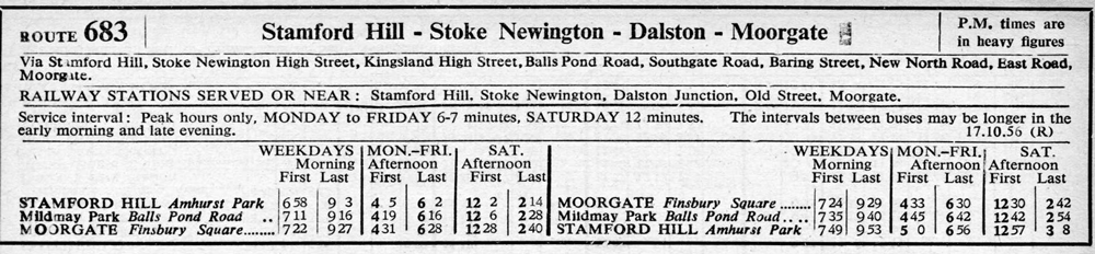 First and last times October 1956